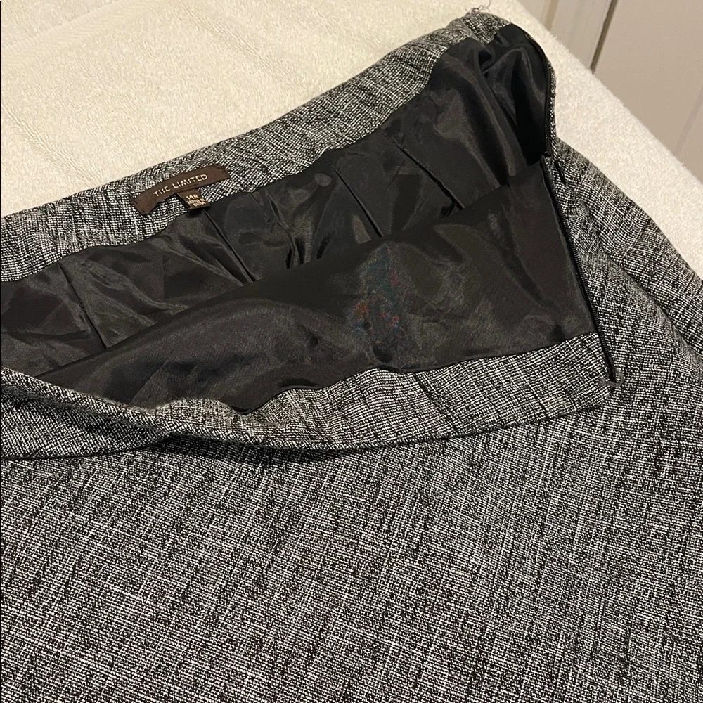 The Limited BlackGrayTweed Lined Tailored Fitted Autumn Skirt Back to Class 14